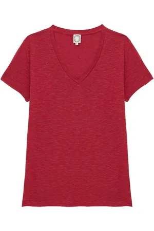 Inès de la Fressange Femme, Tops, Rose, Taille: 40 FR Katalina V-neck T-shirt Raspberry