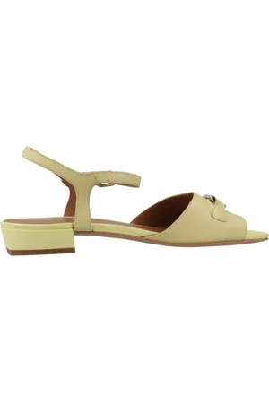 Geox Femme, Chaussures, Jaune, Taille: 38 EU Sandales Plates Élégantes d`Été