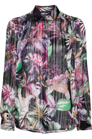 Roberto Cavalli Femme, Blouses et Chemises, Multicolore, Taille: 36 FR Chemise à Manches Longues Multicolore