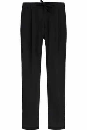 HERNO Homme, Pantalons, Noir, Taille: 2XL Pantalon Noir en Nylon Extensible avec Cordon