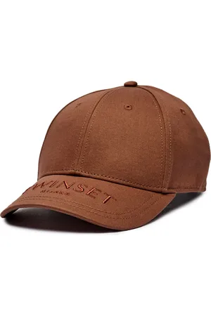 Twin-Set Unisex, Accessoires, Brun, Taille: ONE Size Casquette de baseball marron avec visière incurvée