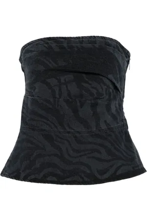ROTATE Femme, Tops, Noir, Taille: 36 FR Haut Noir avec Design Rotatif