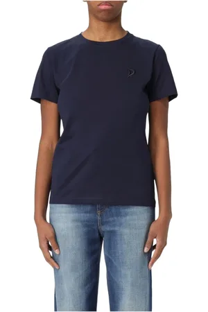 Dondup Femme, Tops, Bleu, Taille: 38 FR Logo Jersey T-shirt Regular Fit