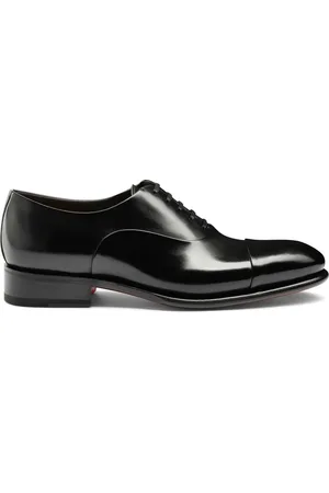 santoni Homme, Chaussures, Noir, Taille: 42 1/2 EU Richelieu en cuir à lacets