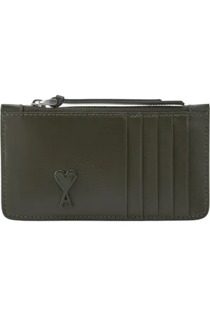 Ami Homme, Accessoires, Noir, Taille: ONE Size Portefeuille Vert Porte-cartes Style Mode