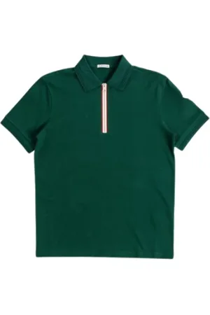 Moncler Homme, Tops, Vert, Taille: XL Polo à Demi-Zip