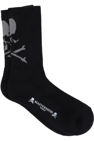 MASTERMIND Homme, Sous-vêtements, Noir, Taille: L Chaussettes Crew Noires