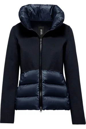 Bomboogie Femme, Vestes, Bleu, Taille: 36 FR Bimaterial Jacket with High Collar