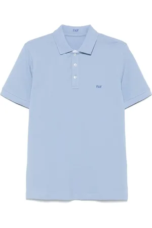 FAY Homme, Tops, Bleu, Taille: L Chemise bleue à boutons et manches courtes