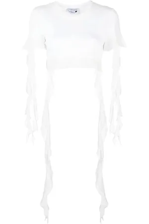 BLUMARINE Femme, Tops, Blanc, Taille: 40 FR T-Chemises à Volants
