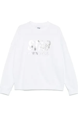 Golden Goose Femme, Sweatshirts et sweats à capuche, Blanc, Taille: 36 FR Pull Blanc avec Logo Imprimé