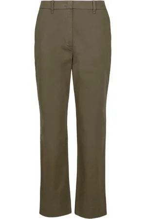 Bomboogie Femme, Pantalons, Vert, Taille: 36 FR Cotton satin pants with chino pocket