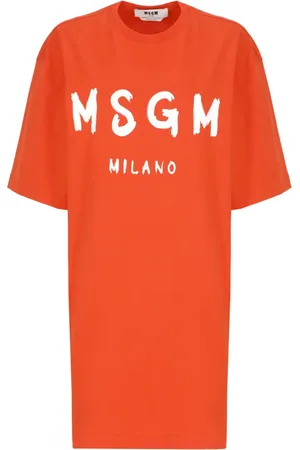 Msgm Femme, Robes, , Taille: 38 FR Robe en Coton avec Logo