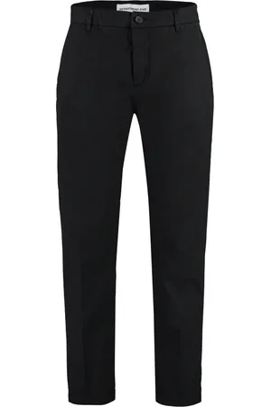 DEPARTMENT FIVE Homme, Pantalons, Noir, Taille: W36 Pantalon Chino avec Poches et Cuir