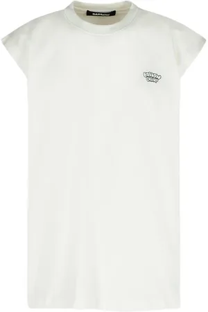 BARROW Homme, Tops, Blanc, Taille: M Débardeur Blanc en Coton avec Logo Contrasté