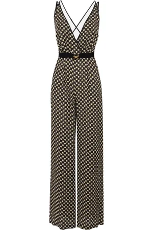 Elisabetta Franchi Femme, Combinaisons et Ensembles, Multicolore, Taille: 40 FR Combinaison Georgette avec Imprimé Diamant