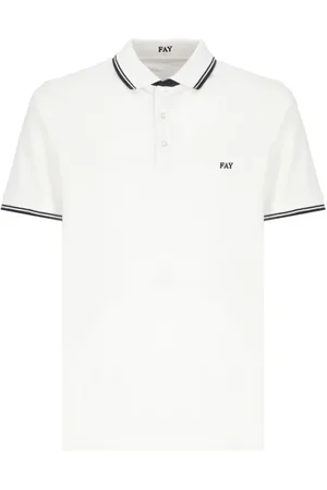 FAY Homme, Tops, Blanc, Taille: L Polo Homme avec Col