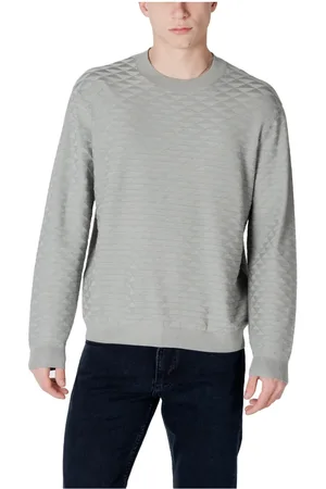Armani Exchange Homme, Pulls, Gris, Taille: XL Pull Gris Col Rond