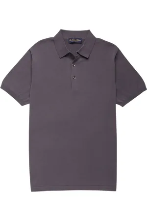Brooks Brothers Homme, Tops, Gris, Taille: M Polo en coton Makò