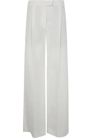 Brunello Cucinelli Femme, Pantalons, Blanc, Taille: 40 FR Pantalon Large Élégant