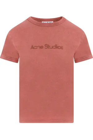 Acne Studios Femme, Tops, Rouge, Taille: 42 FR T-Shirt en Coton Logoé