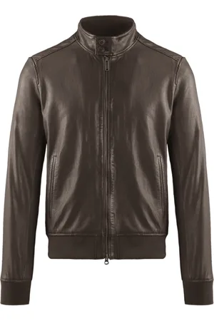 Bomboogie Homme, Vestes, Brun, Taille: 3XL Friz Leather Bomber Jacket