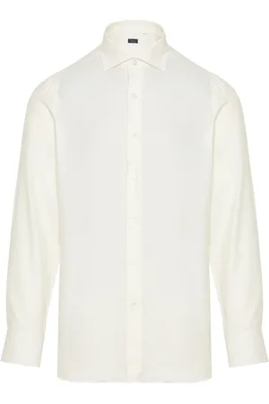 Finamore Homme, Chemises, Blanc, Taille: 3XL Chemise de Luxe en Coton et Cachemire Made in Italy