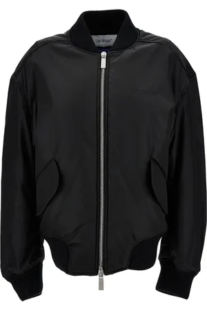 OFF-WHITE Femme, Vestes, Noir, Taille: 38 FR Bomber Noir avec Broderie Logo