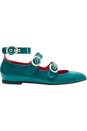 Scarosso Femme, Chaussures, Vert, Taille: 39 EU Linda II Ballerines en Cuir Verni Vert Paon