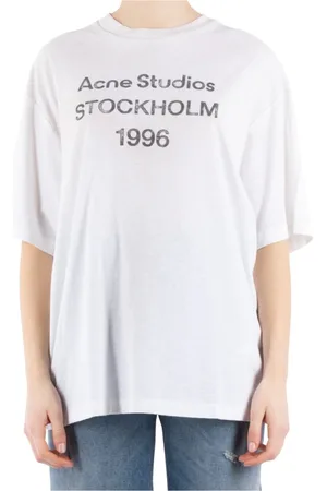 Acne Studios Femme, Tops, Blanc, Taille: 40 FR T-shirt en coton et chanvre blanc Cl0196