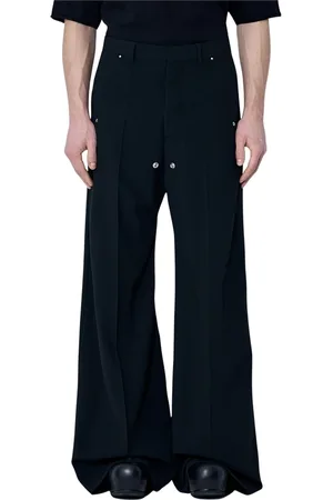 Rick Owens Homme, Pantalons, Noir, Taille: M Pantalon en laine avec quincaillerie argentée