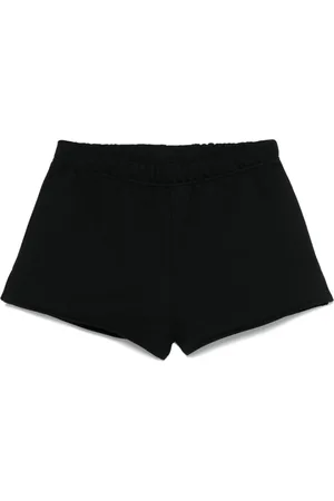 GCDS Femme, Shorts, Noir, Taille: 36 FR Shorts Noirs avec Logo Imprimé et Ceinture Élastique