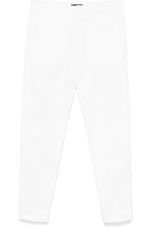 FAY Homme, Pantalons, Blanc, Taille: W33 Pantalon Blanc avec Fermeture à Bouton Avant