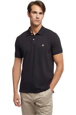 Brooks Brothers Homme, Tops, Noir, Taille: XL Polo Slim Fit à Manches Courtes en Pique
