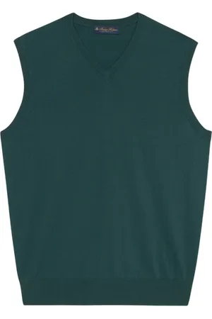 Brooks Brothers Homme, Pulls, Vert, Taille: M Gilet en coton vert