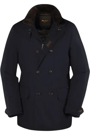 MOORER Homme, Manteaux, Bleu, Taille: 4XL Veste Acqua à double boutonnage en duvet d