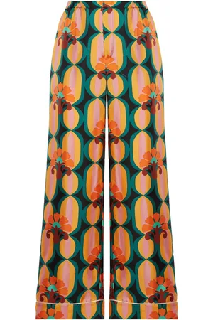 La DoubleJ Femme, Vêtements de nuit et de détente, Multicolore, Taille: 38 FR Pantalon de Pyjama en Soie