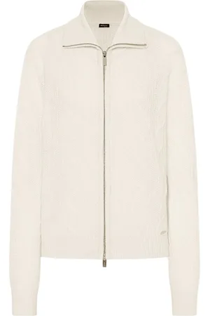 Kiton Femme, Pulls, Blanc, Taille: 40 FR Veste Bomber Tricotée de Luxe
