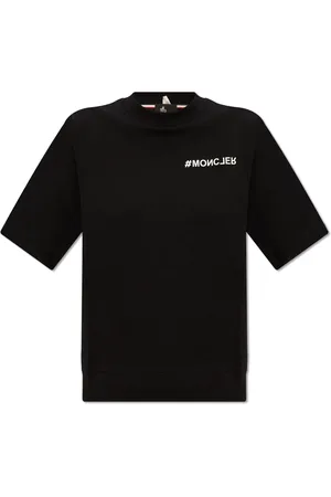 Moncler Femme, Tops, Noir, Taille: 40 FR T-Shirt Ras du Cou