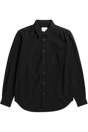 Norse projects Homme, Chemises, Noir, Taille: L Chemise en Flanelle de Coton Brossé