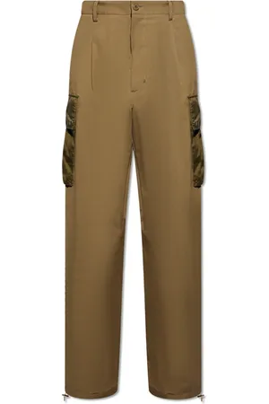 Moncler Homme, Pantalons, Vert, Taille: M Pantalon Cargo Droit à Écusson Logo