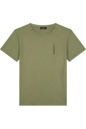 Dondup Homme, Tops, Vert, Taille: L T-shirt col rond régulier avec impression logo verticale