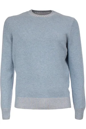 Gran Sasso Homme, Pulls, Bleu, Taille: M Pull en Cachemire à Col Rond