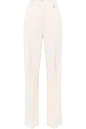 Elisabetta Franchi Femme, Pantalons, , Taille: 38 FR Pantalon Palazzo avec Pintucks et Coutures Contrastées