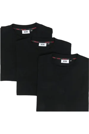 GCDS Homme, Tops, Noir, Taille: M T-shirt en Coton Pack de Trois