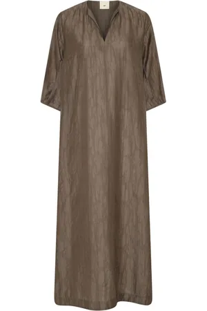 Heartmade Femme, Robes, Brun, Taille: 40 FR Robe élégante avec décolleté en V et détails fins
