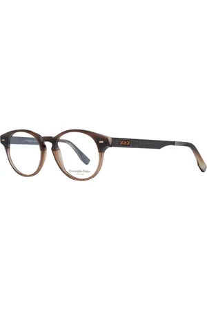 Ermenegildo Zegna Homme, Accessoires, Brun, Taille: ONE Size Montures optiques rondes marron pour hommes