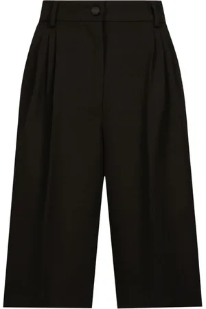 Dolce & Gabbana Femme, Shorts, Noir, Taille: 36 FR Shorts en Gabardine Noire avec Bordure en Satin