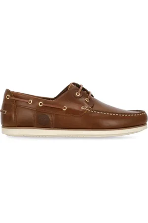 Barbour Homme, Chaussures, Brun, Taille: 44 EU Mocassins en Cuir Marron avec Logo