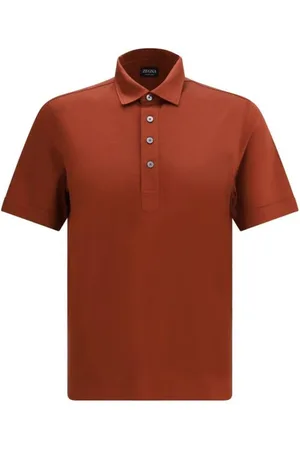 Ermenegildo Zegna Homme, Tops, Brun, Taille: M Polo Léger en Coton et Soie